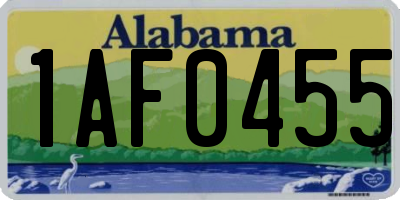 AL license plate 1AF0455