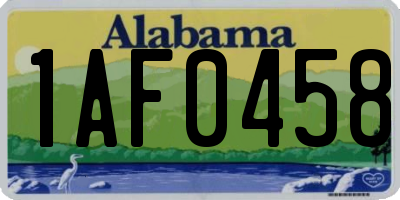 AL license plate 1AF0458