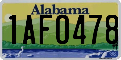 AL license plate 1AF0478