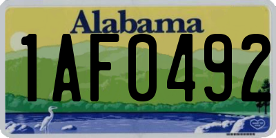 AL license plate 1AF0492