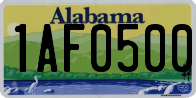 AL license plate 1AF0500