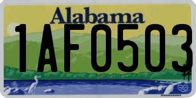AL license plate 1AF0503