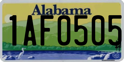 AL license plate 1AF0505