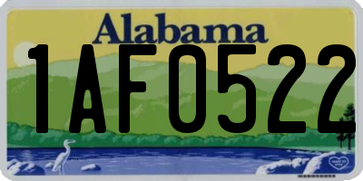 AL license plate 1AF0522