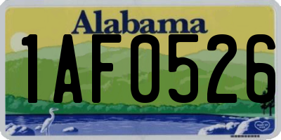 AL license plate 1AF0526
