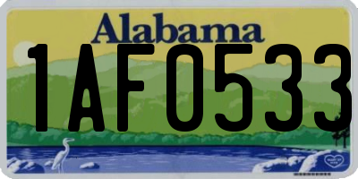 AL license plate 1AF0533