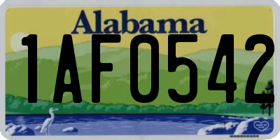 AL license plate 1AF0542