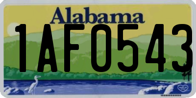 AL license plate 1AF0543