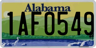 AL license plate 1AF0549