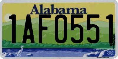 AL license plate 1AF0551
