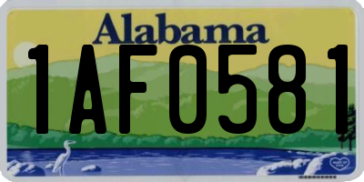 AL license plate 1AF0581