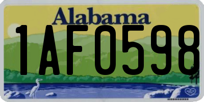 AL license plate 1AF0598