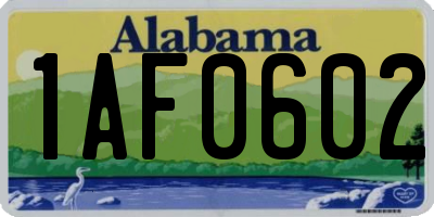 AL license plate 1AF0602