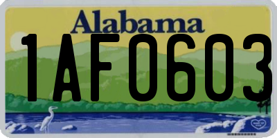 AL license plate 1AF0603