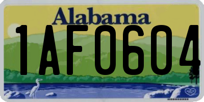 AL license plate 1AF0604