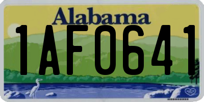AL license plate 1AF0641