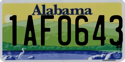AL license plate 1AF0643
