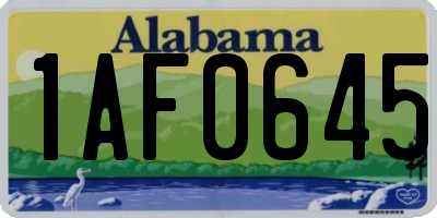 AL license plate 1AF0645