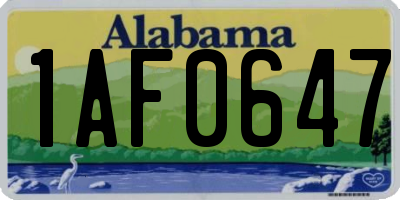 AL license plate 1AF0647