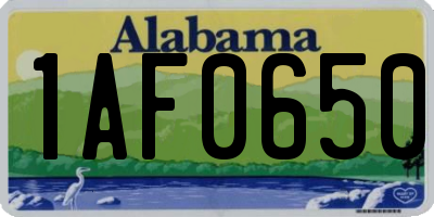 AL license plate 1AF0650
