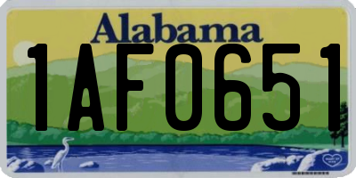 AL license plate 1AF0651