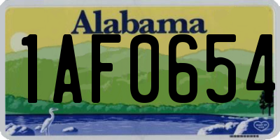 AL license plate 1AF0654