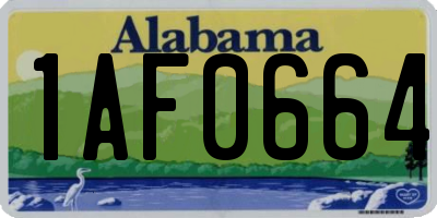 AL license plate 1AF0664