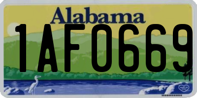 AL license plate 1AF0669