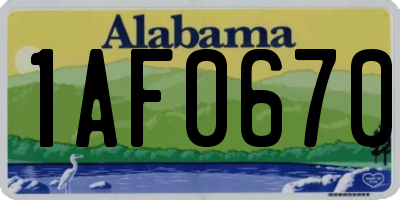 AL license plate 1AF0670