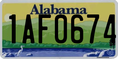 AL license plate 1AF0674