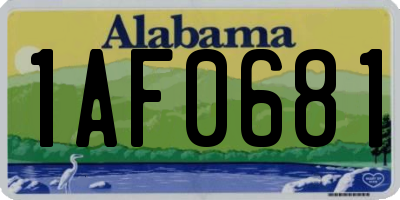 AL license plate 1AF0681