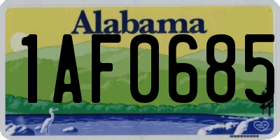 AL license plate 1AF0685
