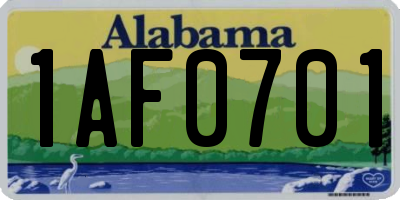 AL license plate 1AF0701