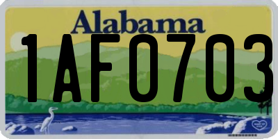 AL license plate 1AF0703