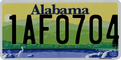 AL license plate 1AF0704
