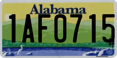 AL license plate 1AF0715