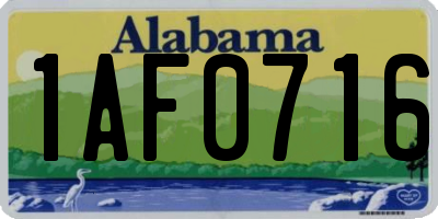 AL license plate 1AF0716