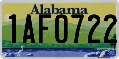 AL license plate 1AF0722