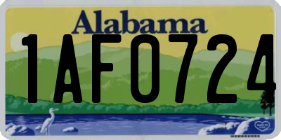 AL license plate 1AF0724