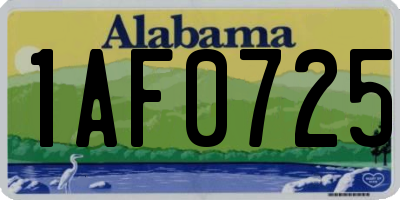 AL license plate 1AF0725