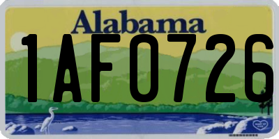 AL license plate 1AF0726
