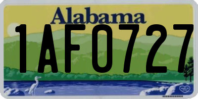 AL license plate 1AF0727