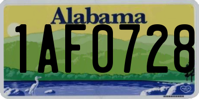 AL license plate 1AF0728