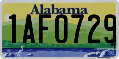 AL license plate 1AF0729