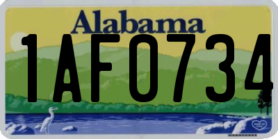 AL license plate 1AF0734