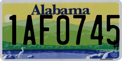 AL license plate 1AF0745