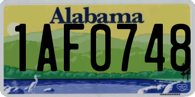 AL license plate 1AF0748