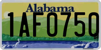 AL license plate 1AF0750