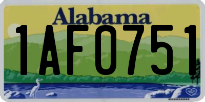 AL license plate 1AF0751
