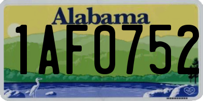 AL license plate 1AF0752